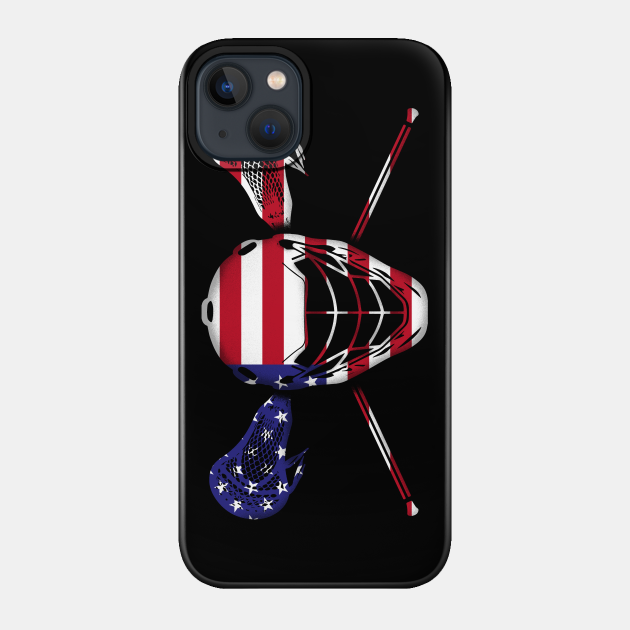 American Flag Lacrosse - Lacrosse Mask Gift - Lacrosse - Phone Case