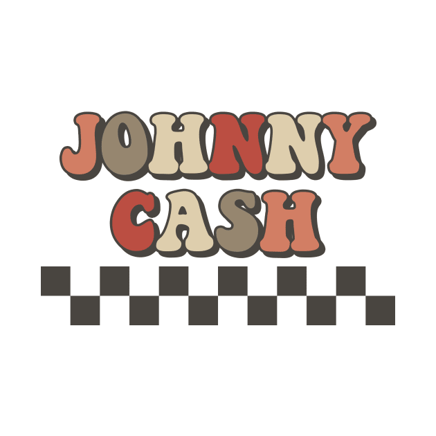 Johnny Cash Checkered Retro Groovy Style by Lucas Bearmonster