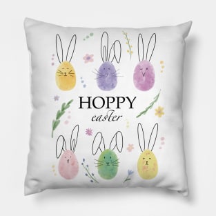 Hoppy Easter bunnies and flowers Pillow