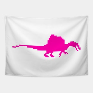 8-bit spinosaurus Pink Tapestry