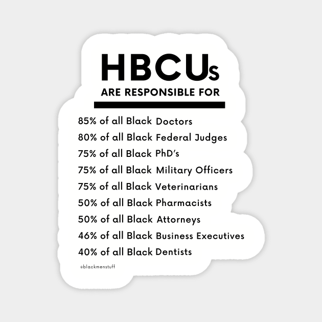 HBCUs Are Responsible for... (black print) Magnet by BlackMenStuff