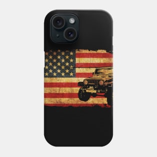 Vintage Jeep U.S Flag Phone Case