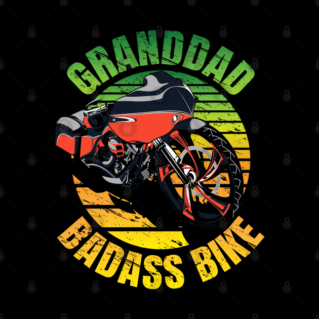 Granddad bass bike, cool biker granddad, biker granddad by Lekrock Shop