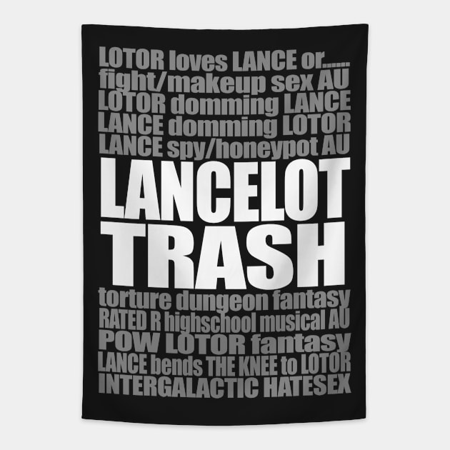 LANCELOT TRASH (White Version) Tapestry by stateements