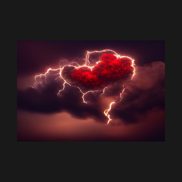 Red Broken Heart in the Clouds /  Broken Hearts Unwind Designs by Unwind-Art-Work