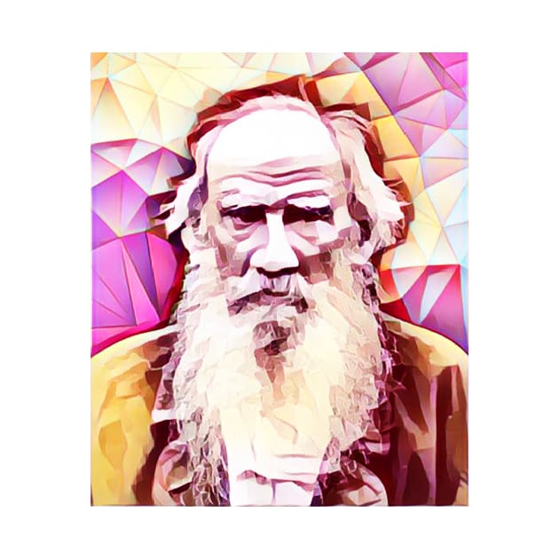 Leo Tolstoy Pink Portrait | Leo Tolstoy Artwork 13 by JustLit
