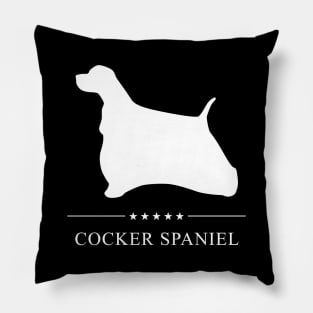 Cocker Spaniel Dog White Silhouette Pillow