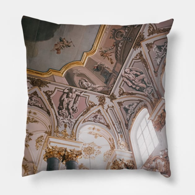 Low angle photo of ceiling Pillow by mydesignontrack