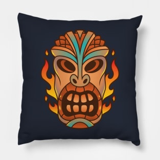 Funny Tribal Tiki Head Pillow