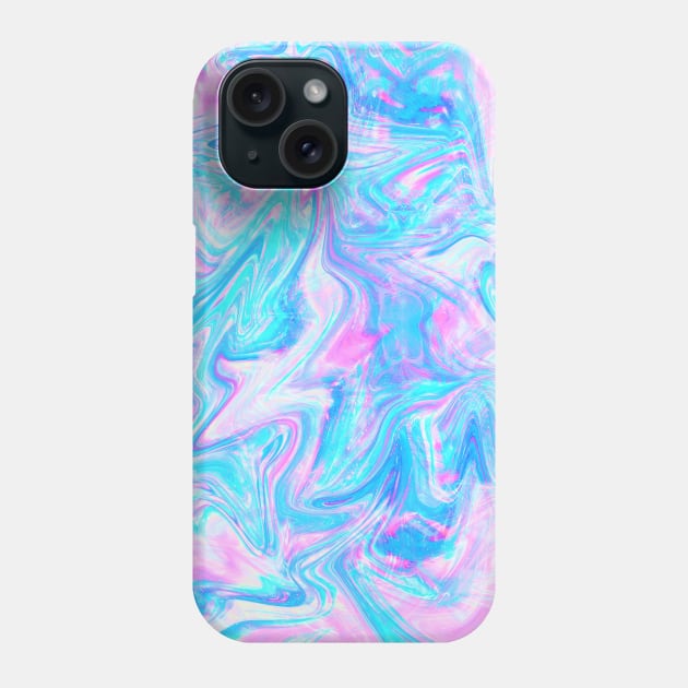 Pink Sky Blue Holographic Pattern Phone Case by saradaboru