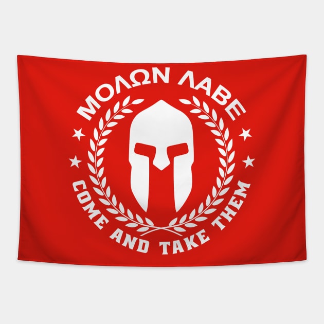 Mod.30 Molon Labe Greek Spartan Tapestry by parashop