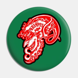 Smiling Krampus - Black Outlined, Red Design Version Pin