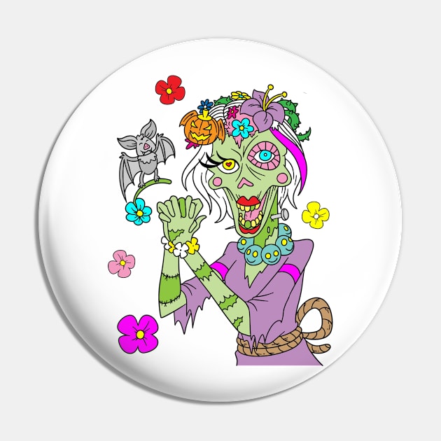 Zombie bride - Halloween Gift Pin by Konnectd