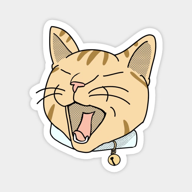 Yawning Orange Tabby Magnet by Lyuda