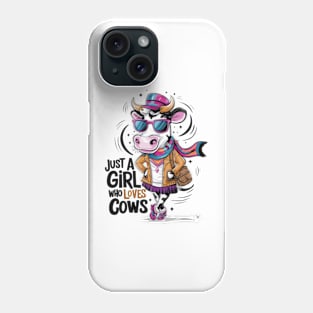 In this vibrant and whimsical 4k vector illustration, a delightful cow character exudes infectious charm(1) Phone Case