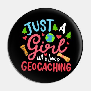 Girl Who Loves Geocaching Pin