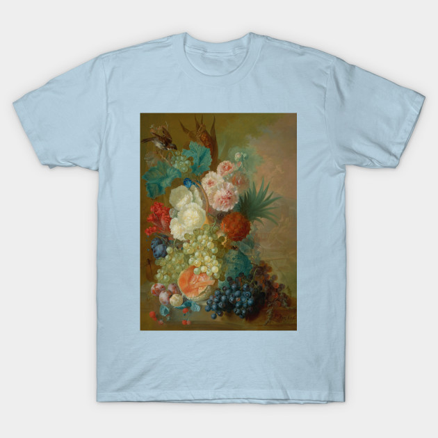 Disover Still Life Of Peonies, A Cock's Comb And Morning Glories by Jan van Os - Still Life - T-Shirt