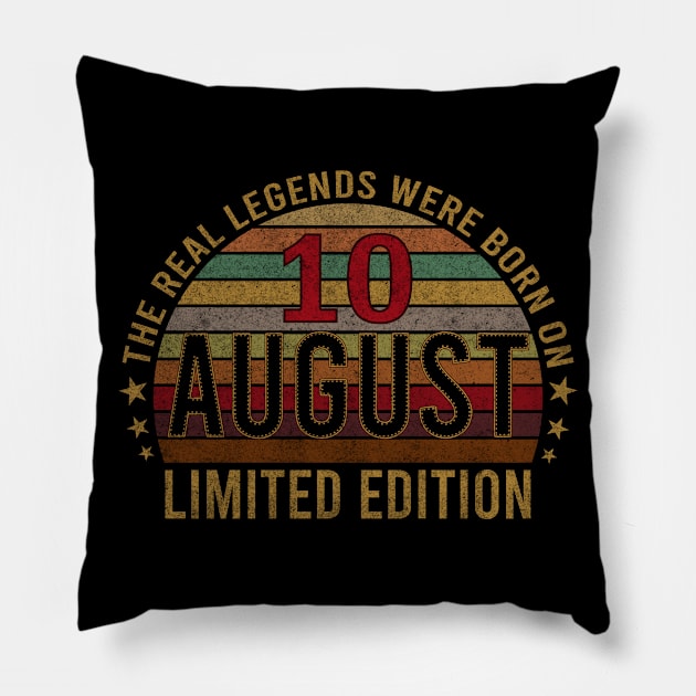 10 August Birthday for 2020 10th Awesome Years Vintage Gift Pillow by mahmuq