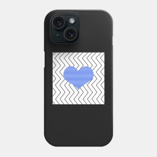 Abstract geometric pattern - heart - zigzag - black and blue. Phone Case