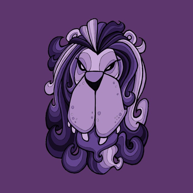 Lion - Ultra Violet Purple by BigNoseArt