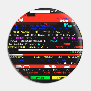 Retro Glitch Art 1980s Tv 8-bit Television Teletext Page Pin