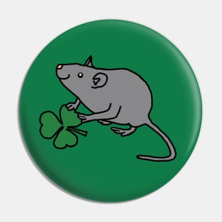 St Patricks Day Rat with Shamrock Pin