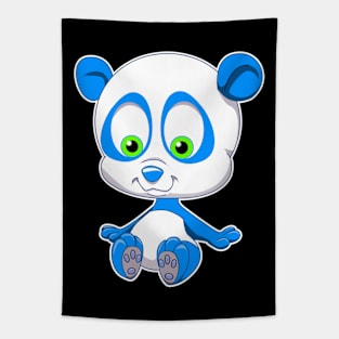 Blue Baby Panda Tapestry