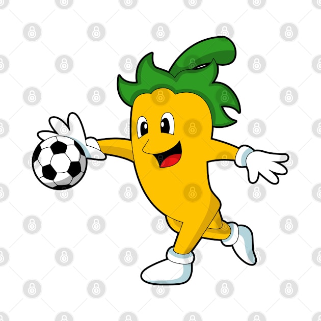 Pepper Vegan as Soccer player with Soccer by Markus Schnabel