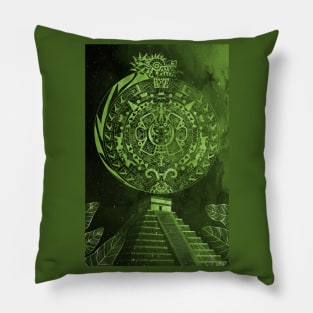 the mexican pyramids in teotihuacan leaf dragon aztec calendar Pillow