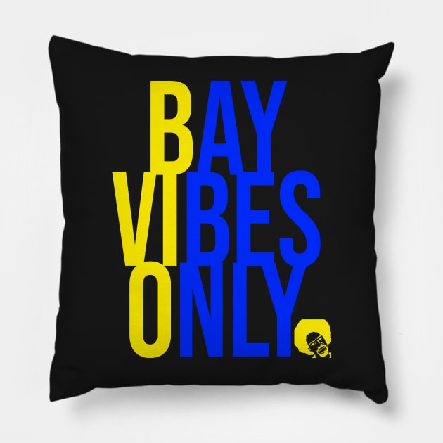 BAY VIBES ONLY - ROYAL & YELLOW Pillow by CITYGIRLCREATES