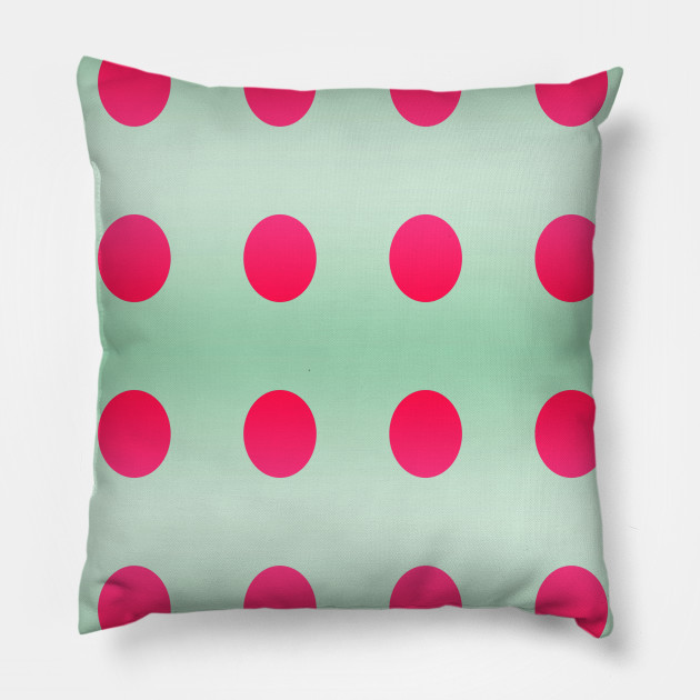 Pink and green abstract design - Pink Polka Dots - Pillow | TeePublic