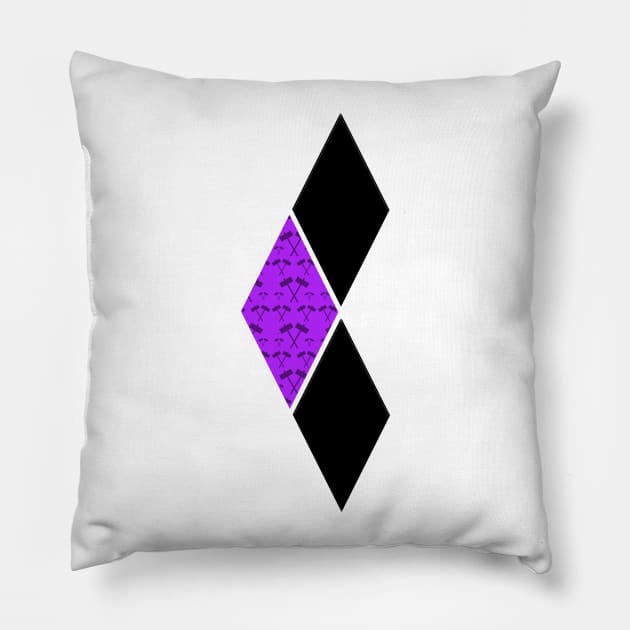 Harley Hammer Diamond (Purple) Pillow by DodgingKarma