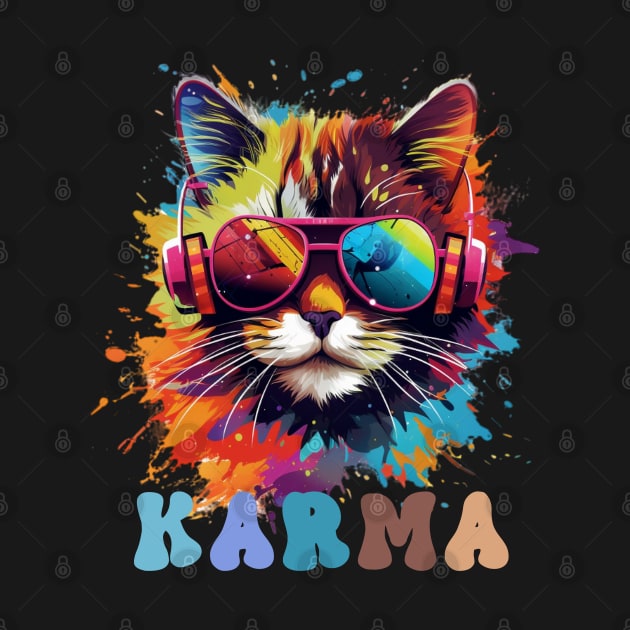 Cute Funny Cat Lover Heart Shape Karma by Peter smith