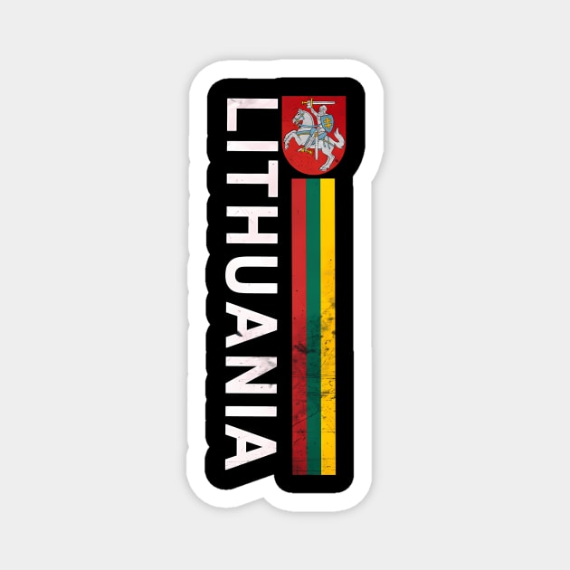 Lithuania Flag And Emblem Left Side Retro-Effect Magnet by Weirdcore