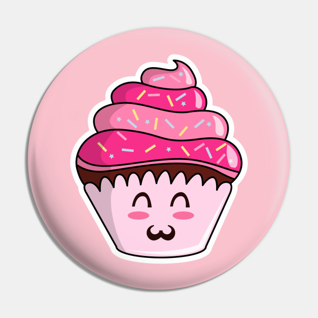 Cute Cupcake Kawaii Cartoon - Cup Cake Lover - Pin | TeePublic Cute Cupcake Kawaii Cartoon - Cup Cake Lover - Pin | TeePublic
