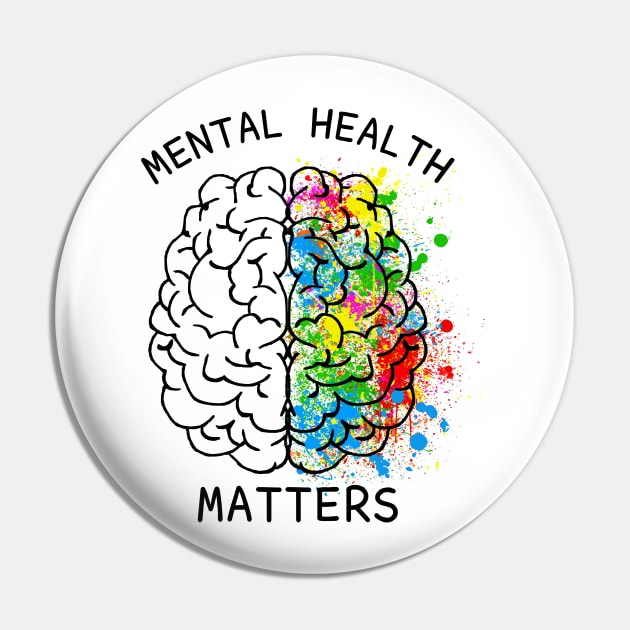 Mental Health Matter Brain Pin by Fowlerbg