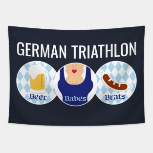 German Triathlon - Babes, Beer, and Brats Tapestry