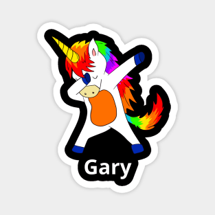 Gary First Name Personalized Dabbing Unicorn Magnet