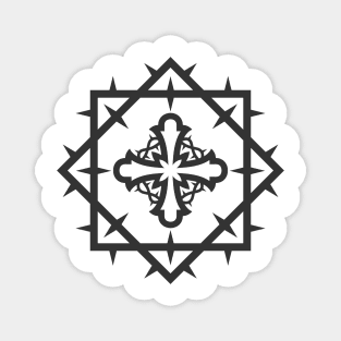 Stylized cross inside a crown of thorns Magnet