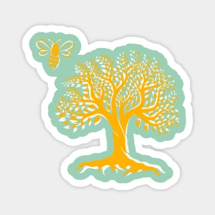 Tree of Life and Bee - Nature Lovers Design Magnet