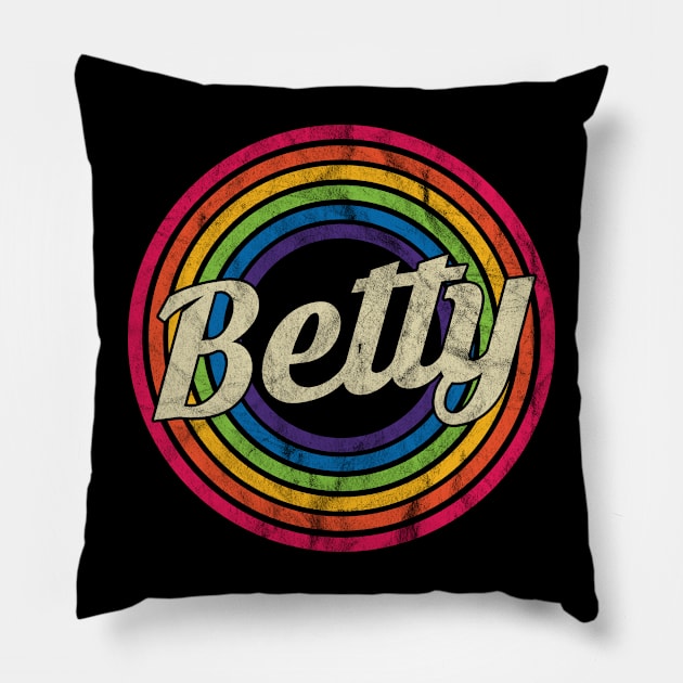 Betty - Retro Rainbow Faded-Style Pillow by MaydenArt