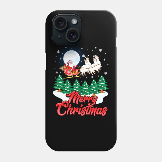 Funny Llama Santa Merry Christmas Gift Xmas Alpaca Design Phone Case by Dr_Squirrel