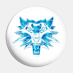 ✯ Wolf Head ✯ Watercolor stencil art style wolf sticker Pin