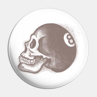 Eight Ball Skull Pin