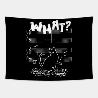 Cat What Funny Cat Music Note Tapestry