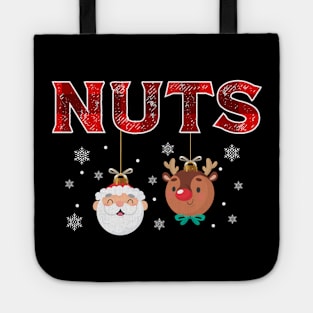 Mens Chest Nuts Matching Funny Christmas Couples Chestnuts Nuts Tote