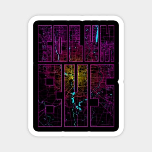 Columbus, USA City Map Typography - Neon Magnet