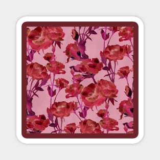 Pink Watercolor Floral Magnet