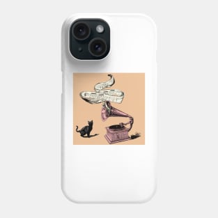 The Cat and the Song (orange) Phone Case