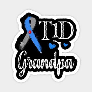 T1D Grandpa Type 1 Diabetes Awareness Gift Magnet